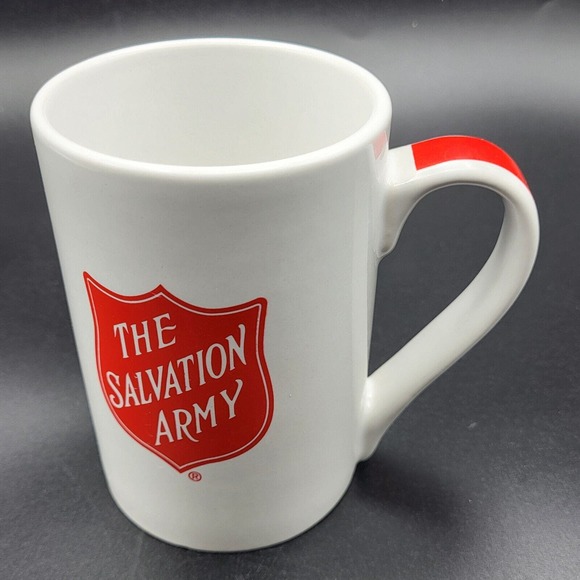 The Salvation Army Ceramic Mug White & Red 14 Ounce Capacity 5" Tall - Picture 1 of 7